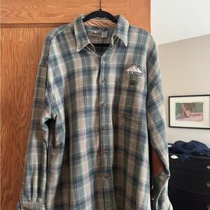 Eastern Mountain Sports Blue and Green Plaid Shirt - Vintage Patches